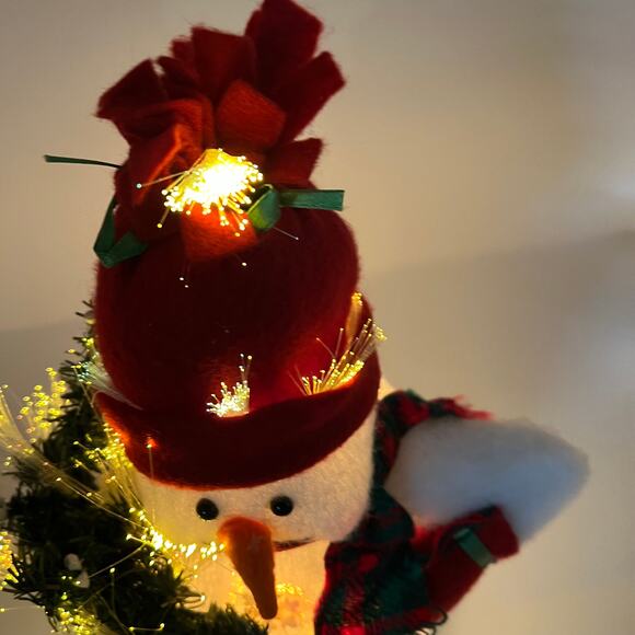 Vintage Fiber Optic Snowman Holding Christmas Tree NO PLUG TESTED - Picture 14 of 15